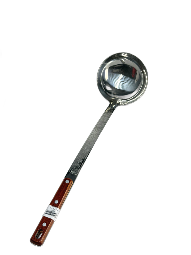 ملاقه استیل دسته چوبی بزرگ ۴۳ سانتی